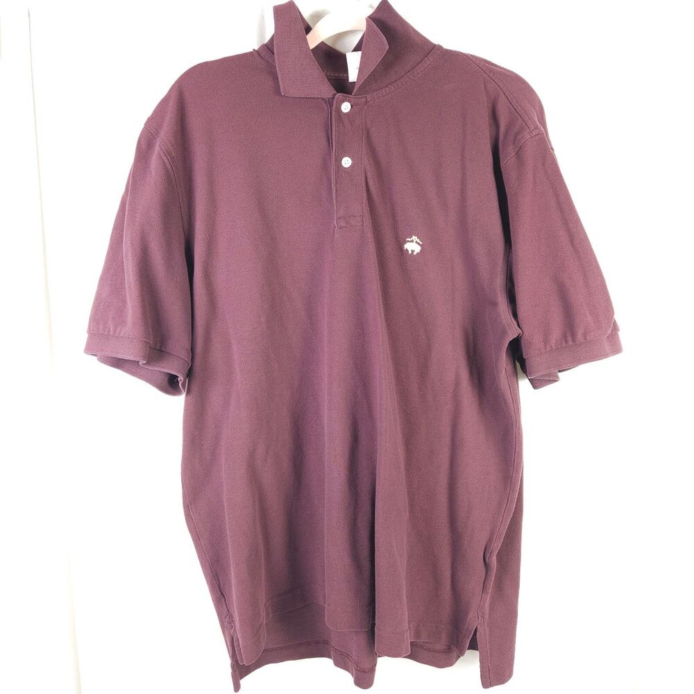 Brooks Brothers 346 Burgundy Red Short Sleeve Cotton Polo‎ Mens Large